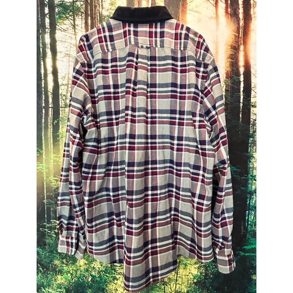 LAND'S END  (MENS XL 17-17.5) Button Up Plaid Corduroy Collar Shirt - Picture 6 of 6